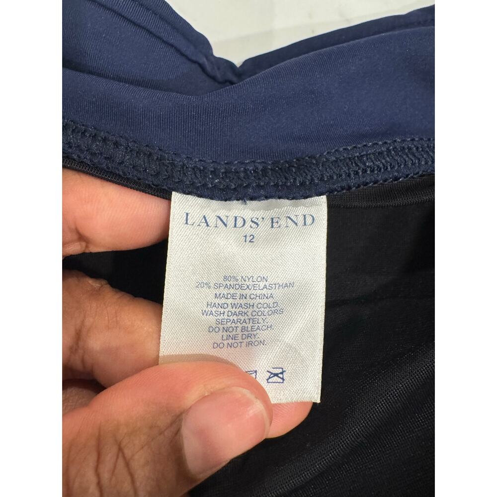 Lands’ End Swim Shorts Women’s 12 Navy Blue Swim Bottoms Lined - Picture 3 of 6